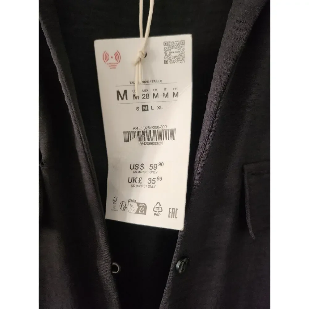 Zara Flowy Pocket Jumpsuit size M NEW - Picture 4 of 4